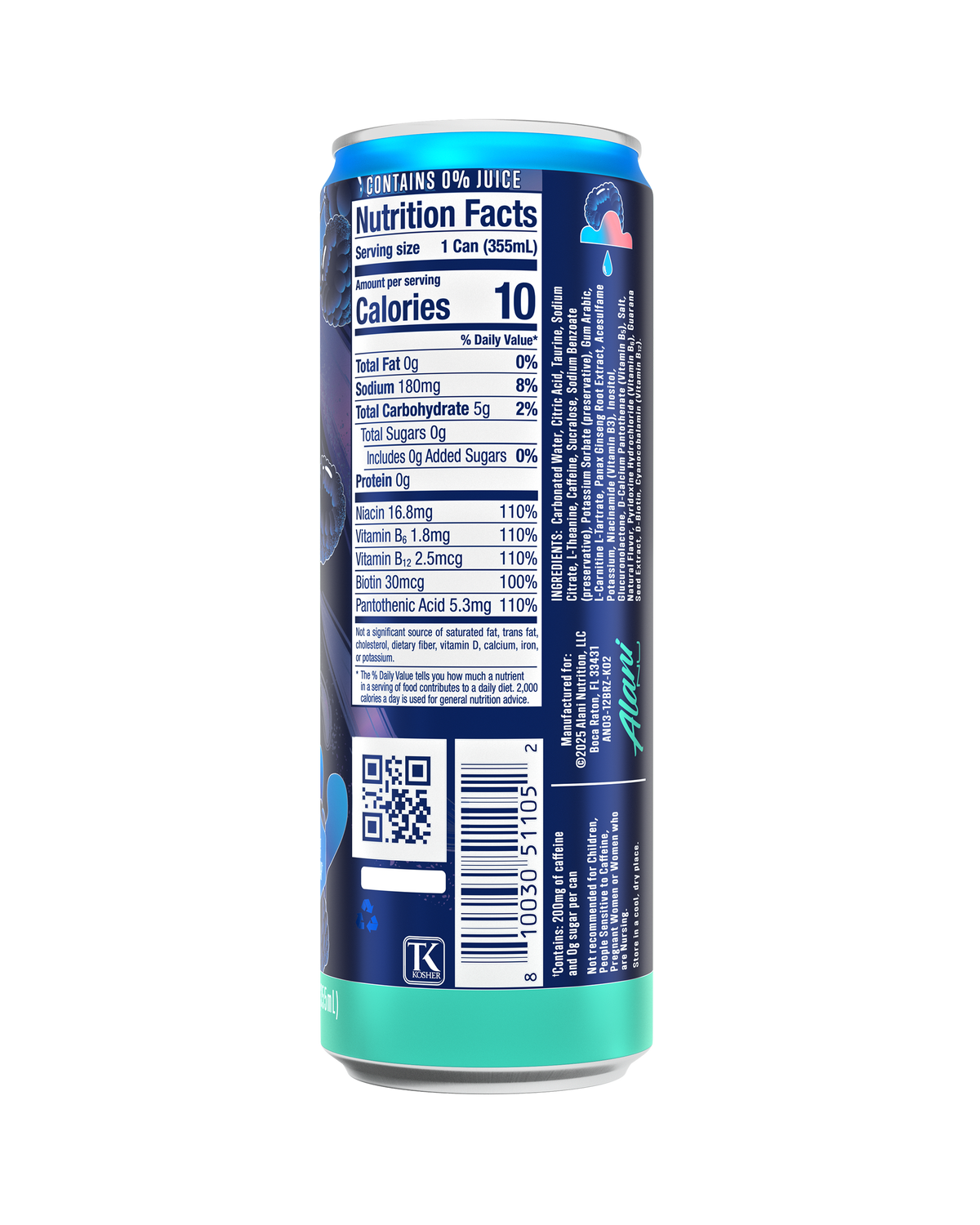 Alani Nu Energy Drink - Breezeberry V8 - image 3