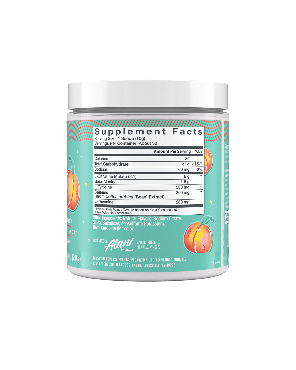 Alani Nu Pre-Workout - Juicy Peach O0 - image 2
