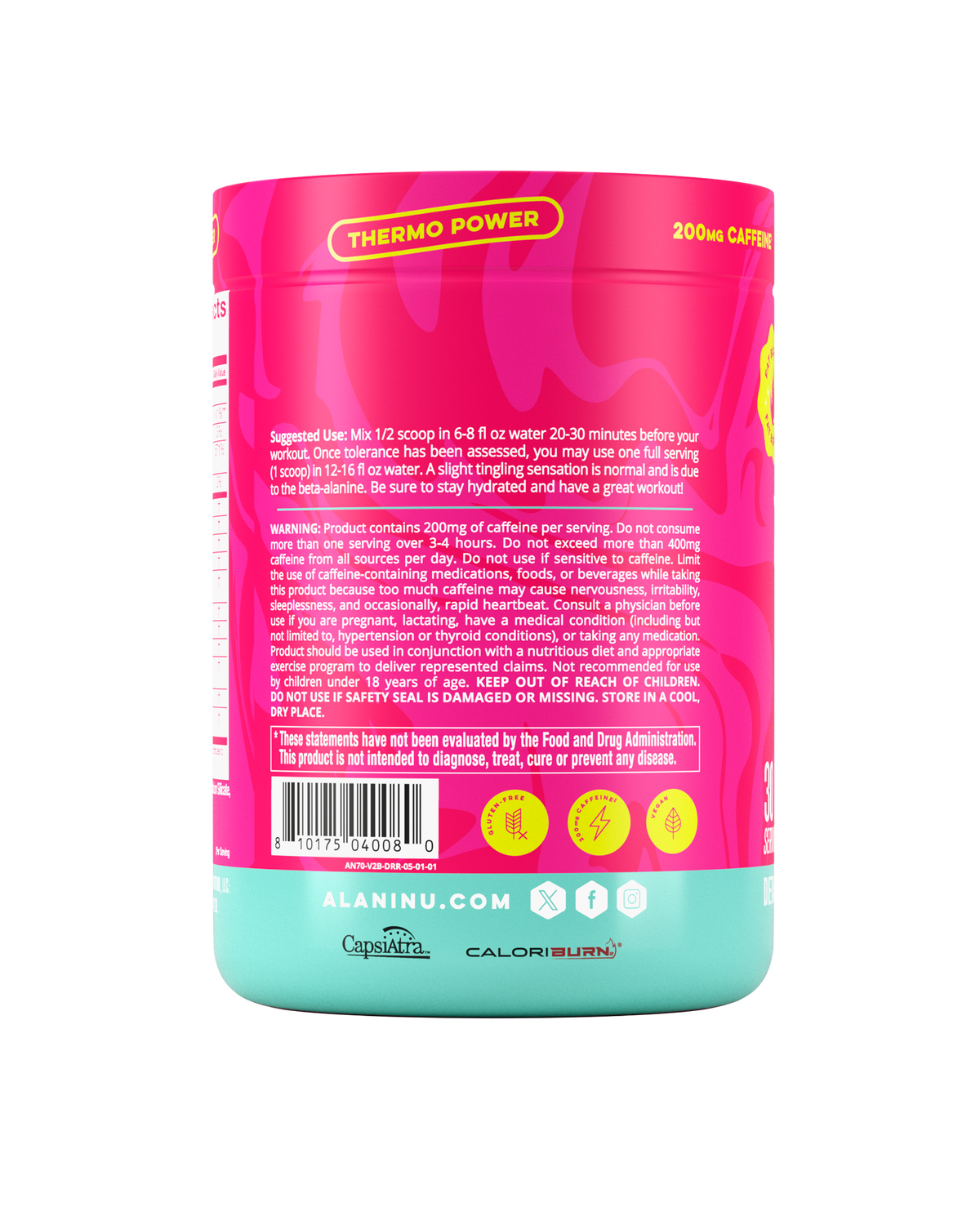 Alani Nu Pre-Workout+ Burn - Dragon Fruit Rush B7 - image 3