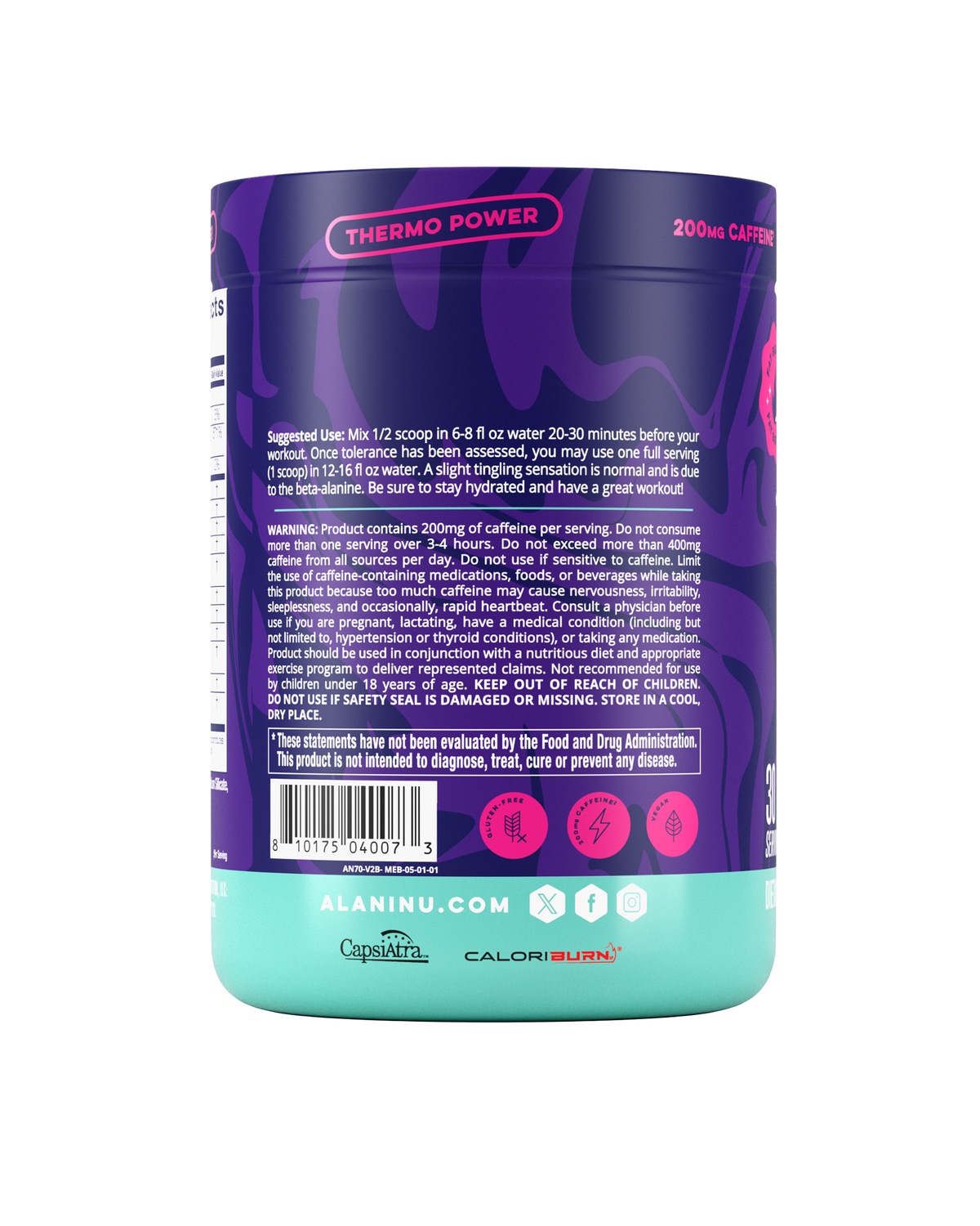 Alani Nu Pre-Workout+ Burn - Melonberry Blast A4 - image 3