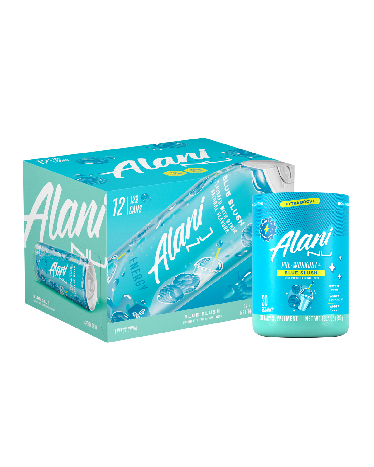 Alani Nu Energy Drink & Pre-Workout+ - Blue Slush H4 - image 1