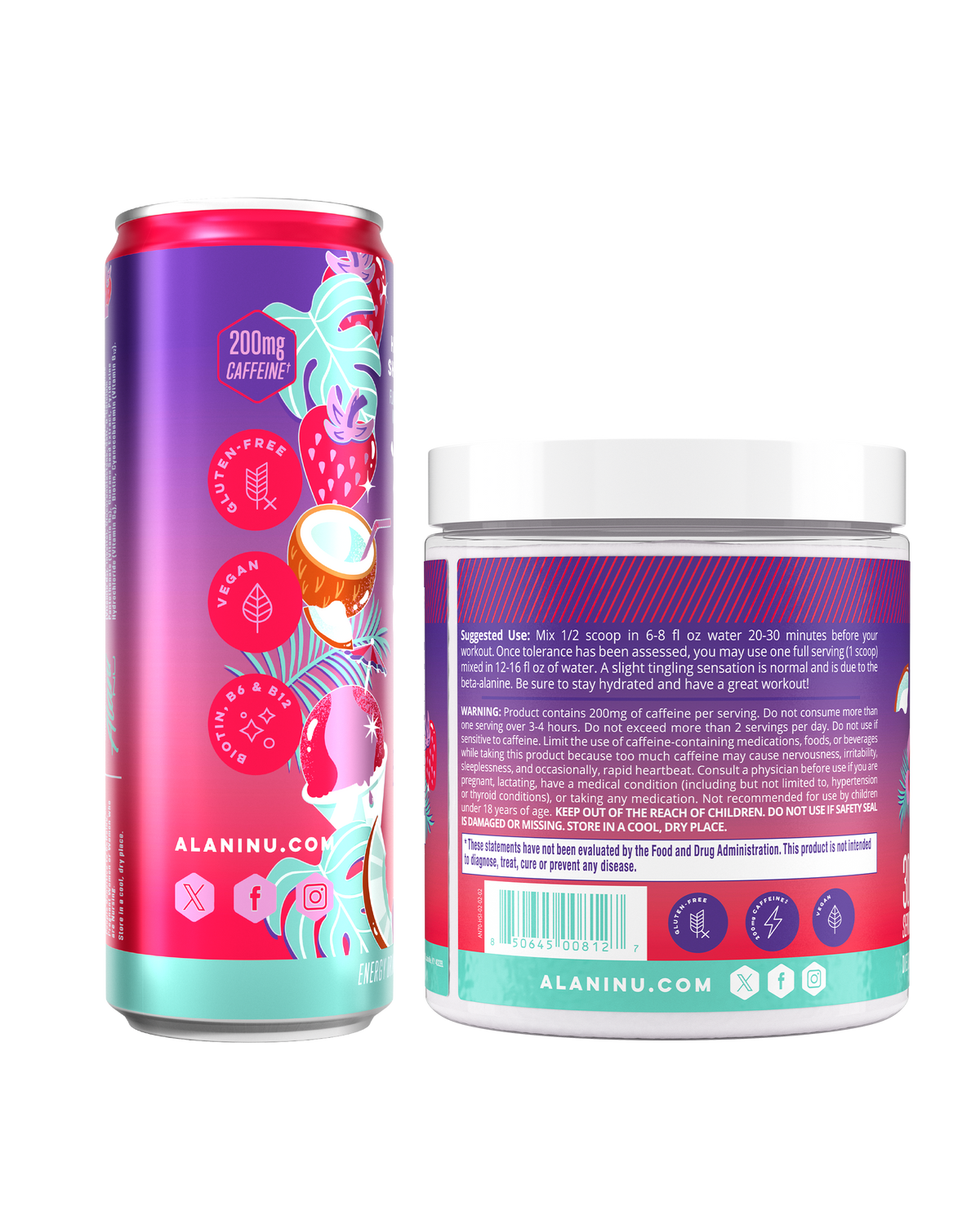 Alani Nu Energy Drink & Pre-Workout - Hawaiian Shaved Ice C8 - image 2