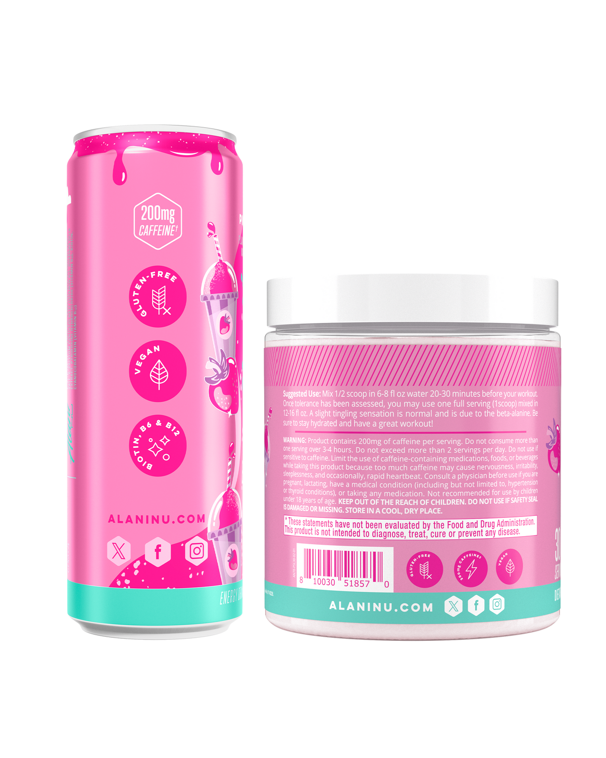 Alani Nu Energy Drink & Pre-Workout - Pink Slush B6 - image 2