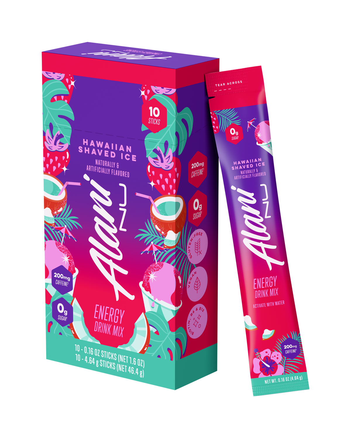 Alani Nu Energy Sticks - Hawaiian Shaved Ice J2 - image 2