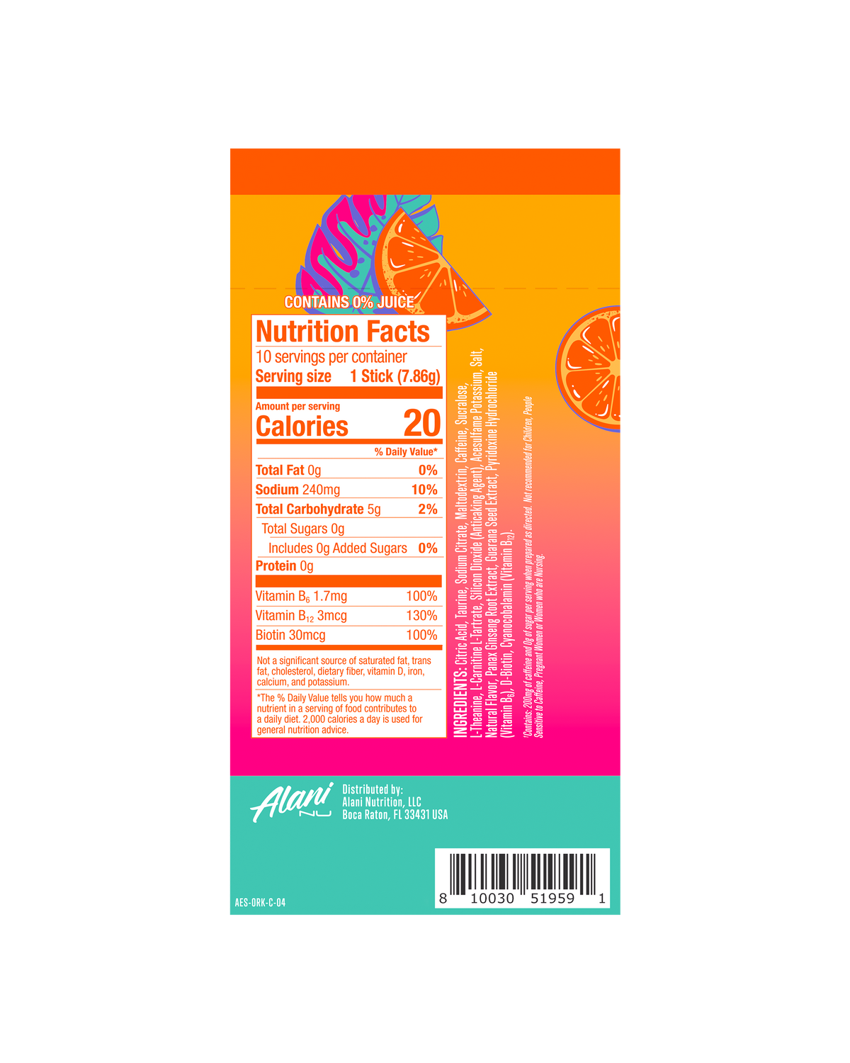 Alani Nu Energy Sticks - Orange Kiss M9 - image 3