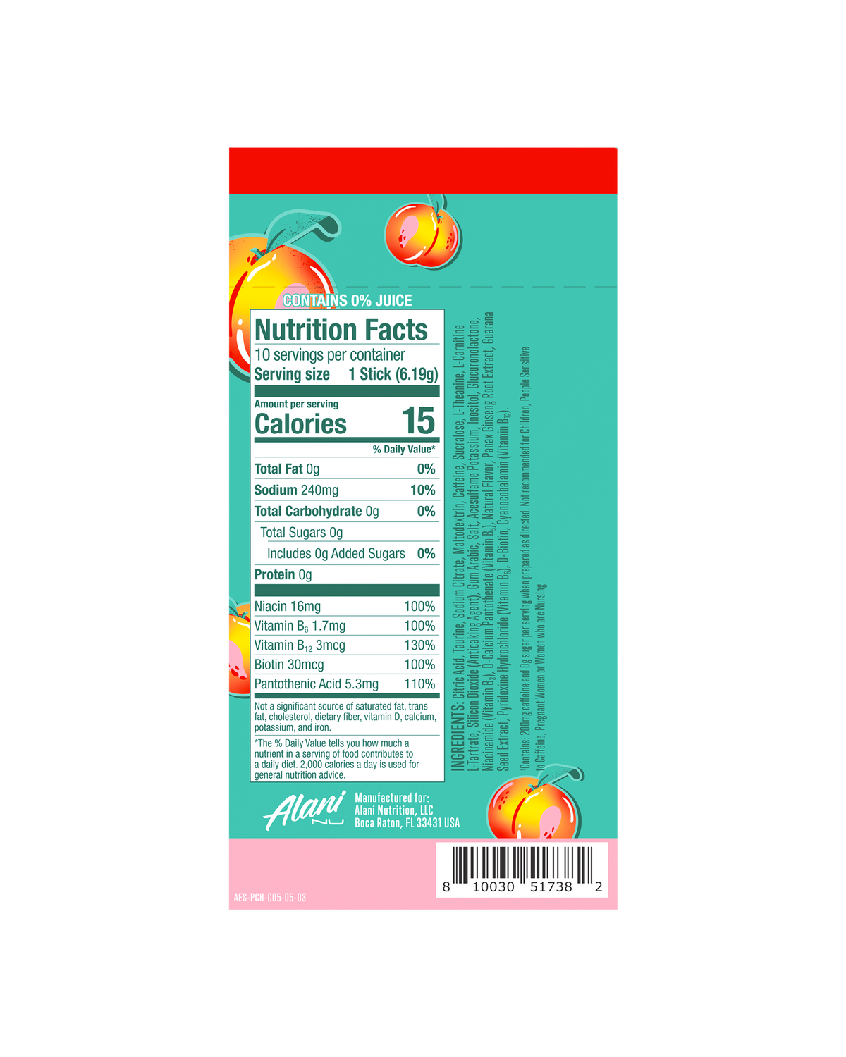 Alani Nu Energy Sticks - Juicy Peach Y3 - image 3