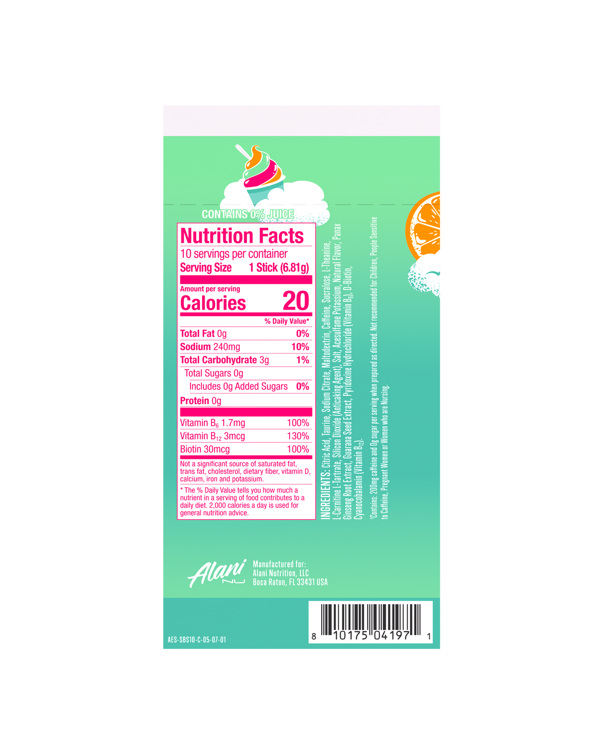 Alani Nu Energy Sticks - Sherbet Swirl G8 - image 3